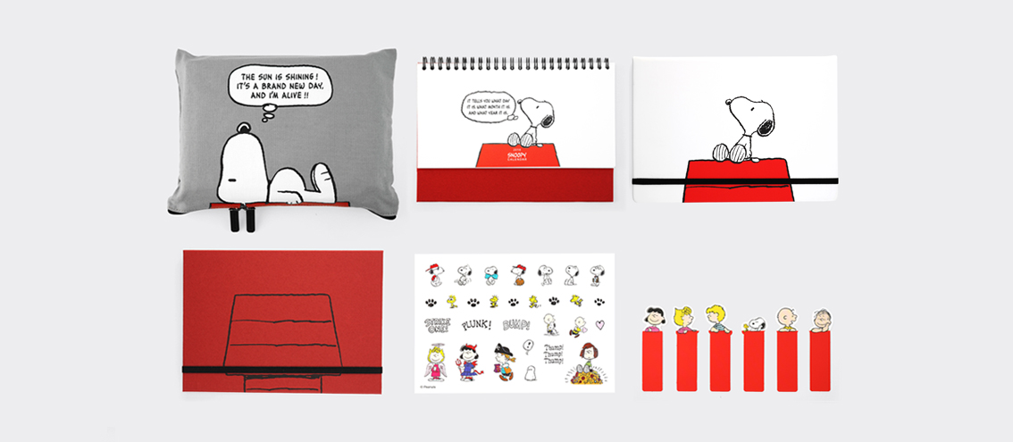 GS25 지에스25 스누피 Snoopy 달력 다이어리 노트 파우치 세트