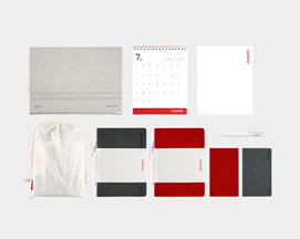 이스타항공 EASTAR JET 다이어리 달력 노트 수첩 펜 파우치 세트